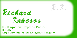 richard kapcsos business card