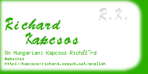 richard kapcsos business card